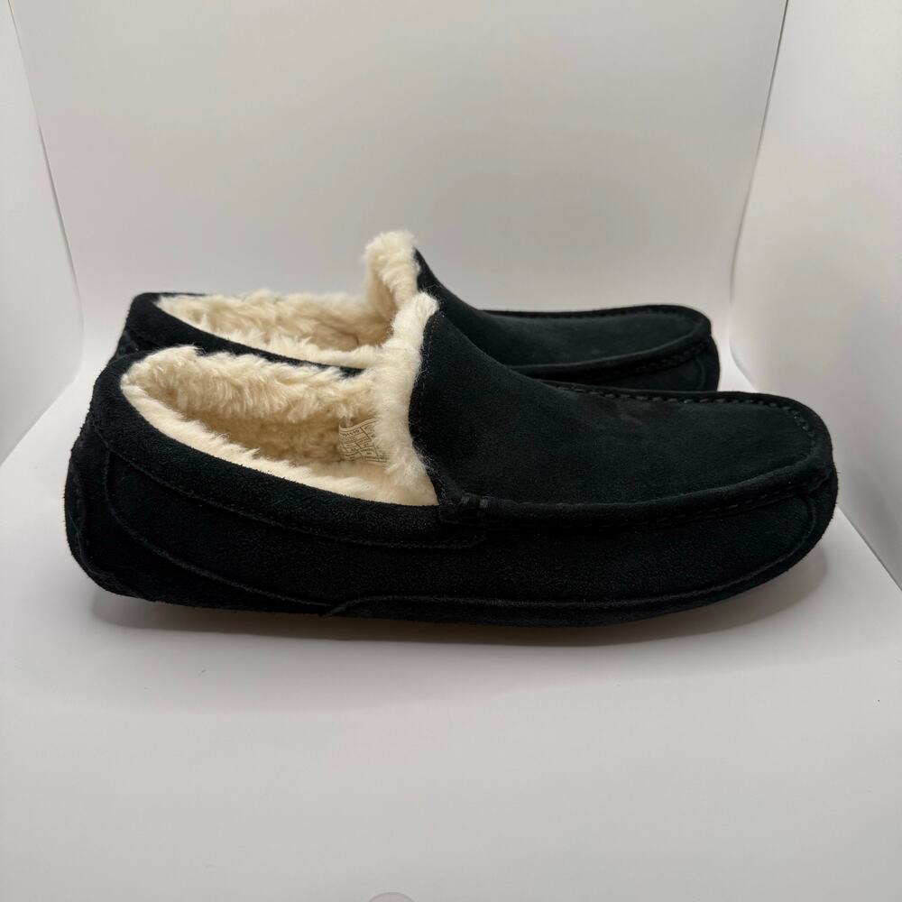 UGG Men’s‎ Ascot Black Suede Slip On Loafer Slippers- Size 9 - Picture 3 of 6